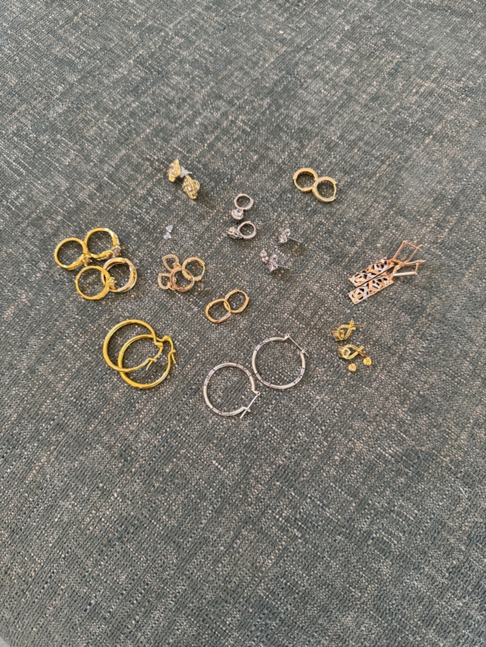 Sterling silver earring & rings Set - Gold & Silver Hoop and Stud Collection